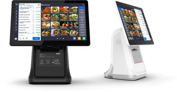 Black and white all-in-one POS terminal options